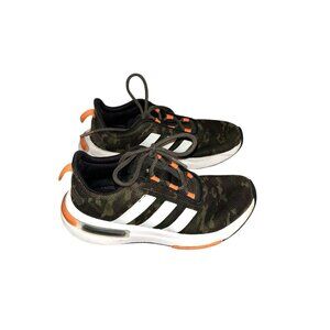 Adidas Green Camo Racer TR23 Lifestyle Kids Athletic Running Sneakers Size 4